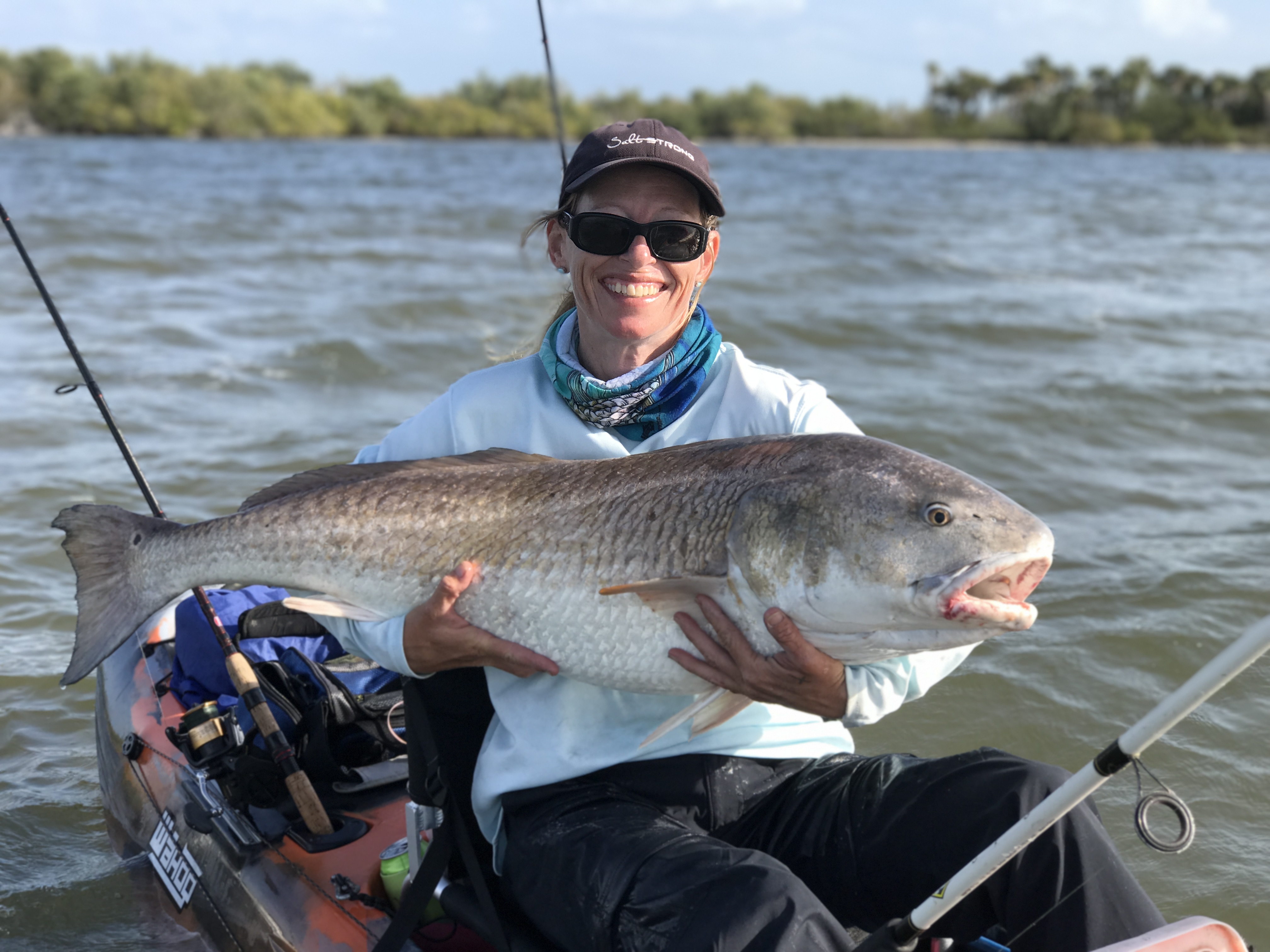jacinda rose with a huge redfish