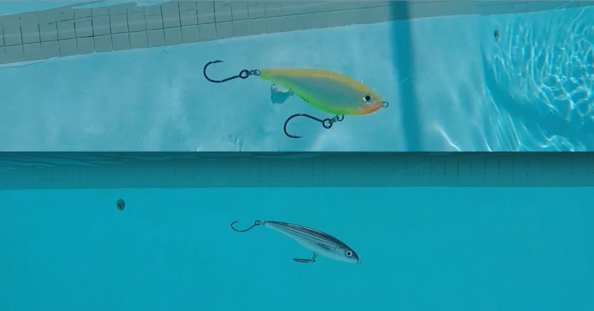 X-Rap Twitchin' Mullet and X-Rap Twitchin' Minnow underwater