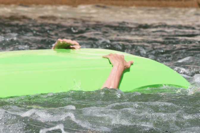 kayak flipped over