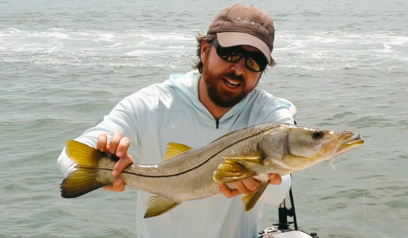 land big fish in a net