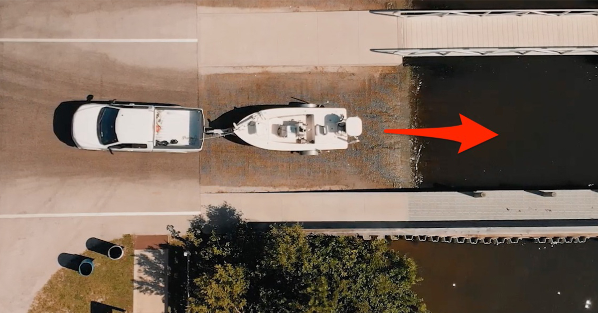 Backing up trailer at boat ramp