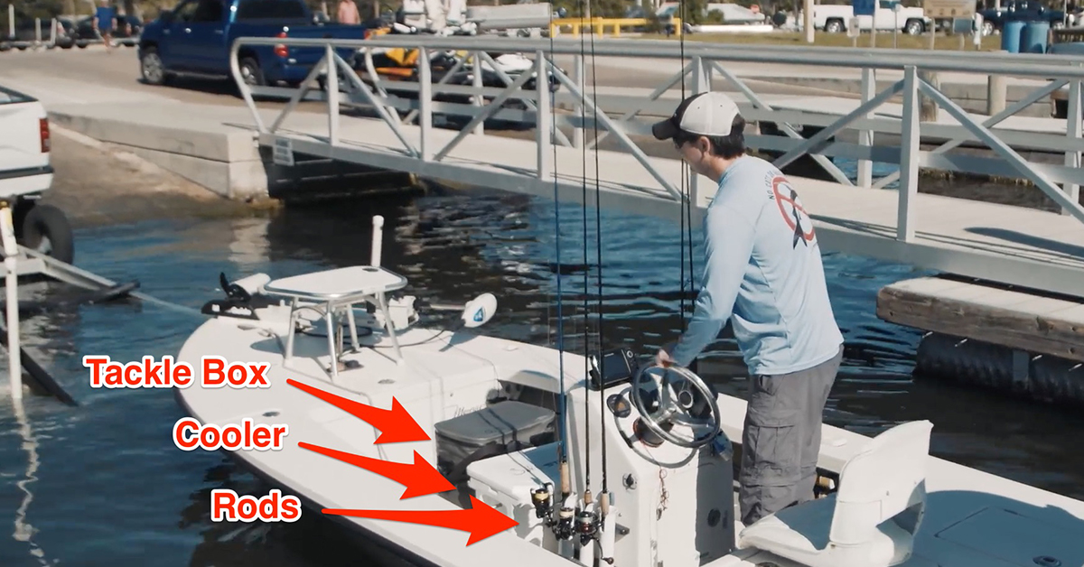 Launching at boat ramp.