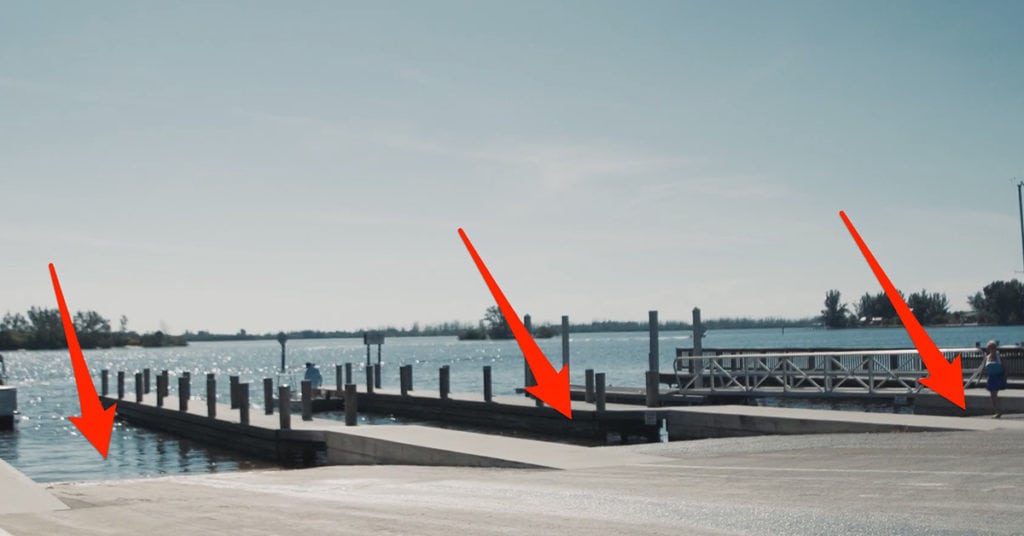 Three lane boat ramp