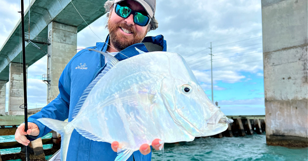 bridge fishing success with all new shrimp lure