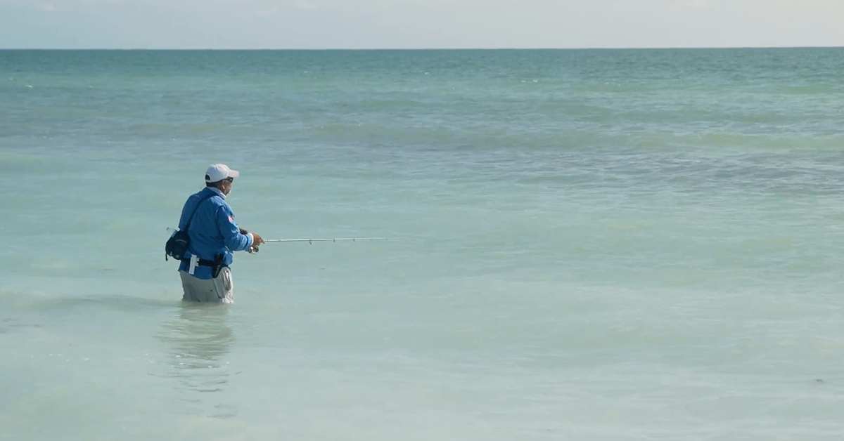 Wade fishing for pompano