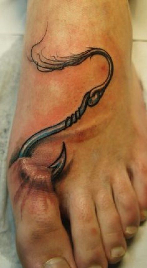 fishing hook tattoo