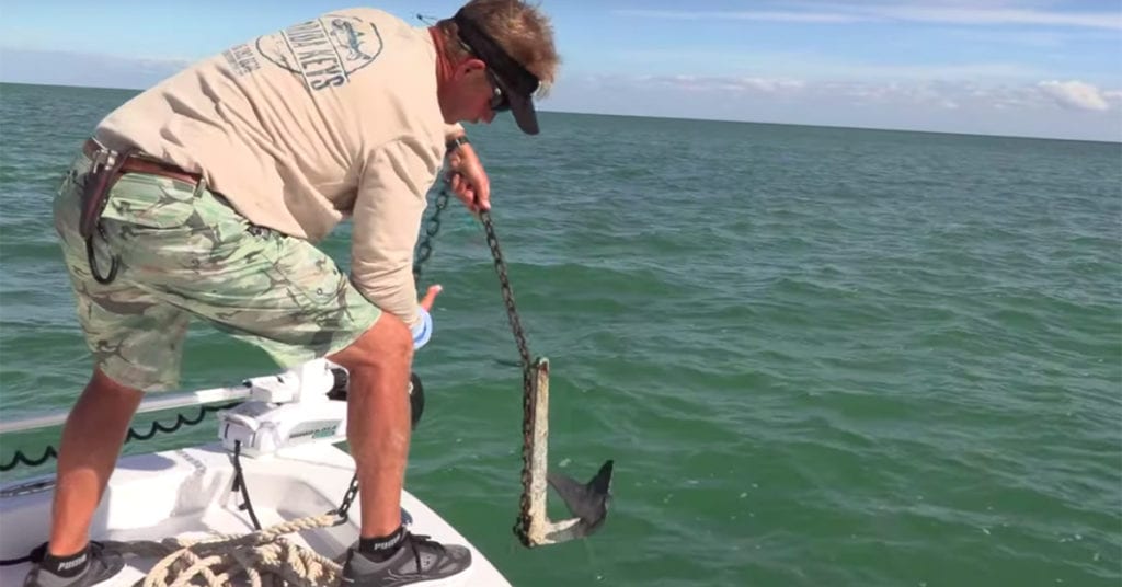 dropping a boat anchor