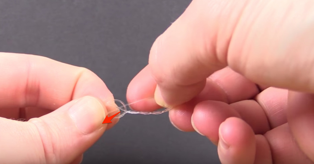 step 5.1 of tying the rapala knot