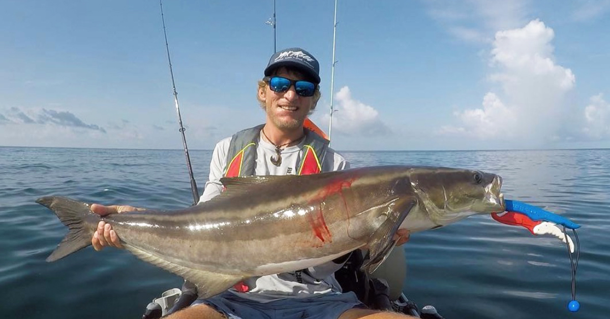 Kayak fishing for cobia