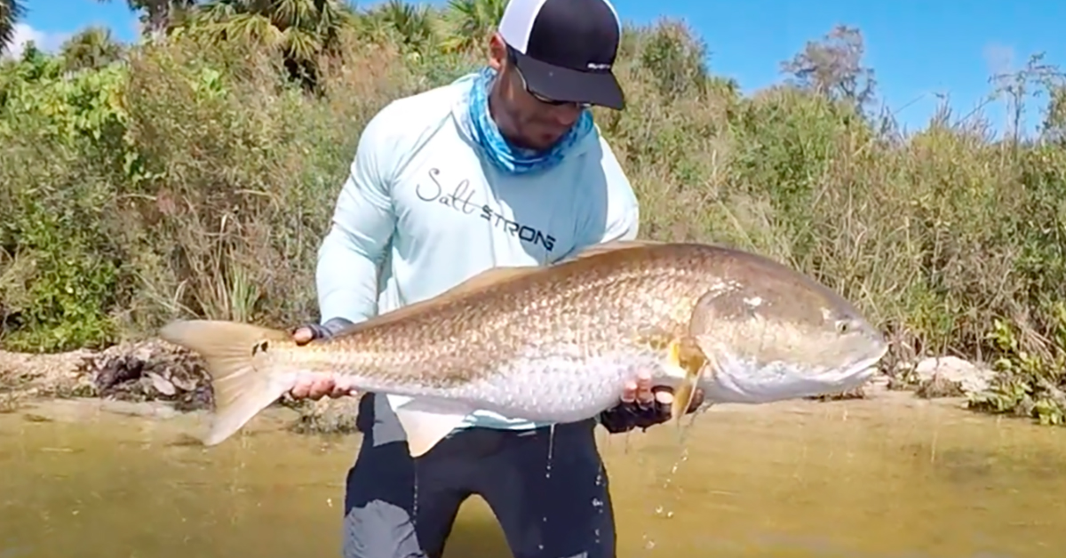 redfish on black pelican custom rod