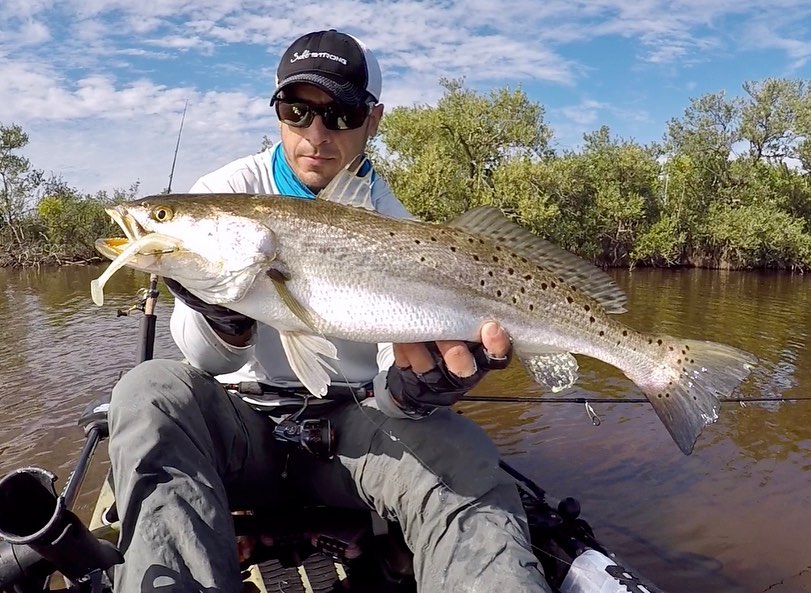 speckled trout on owner twistlock hook