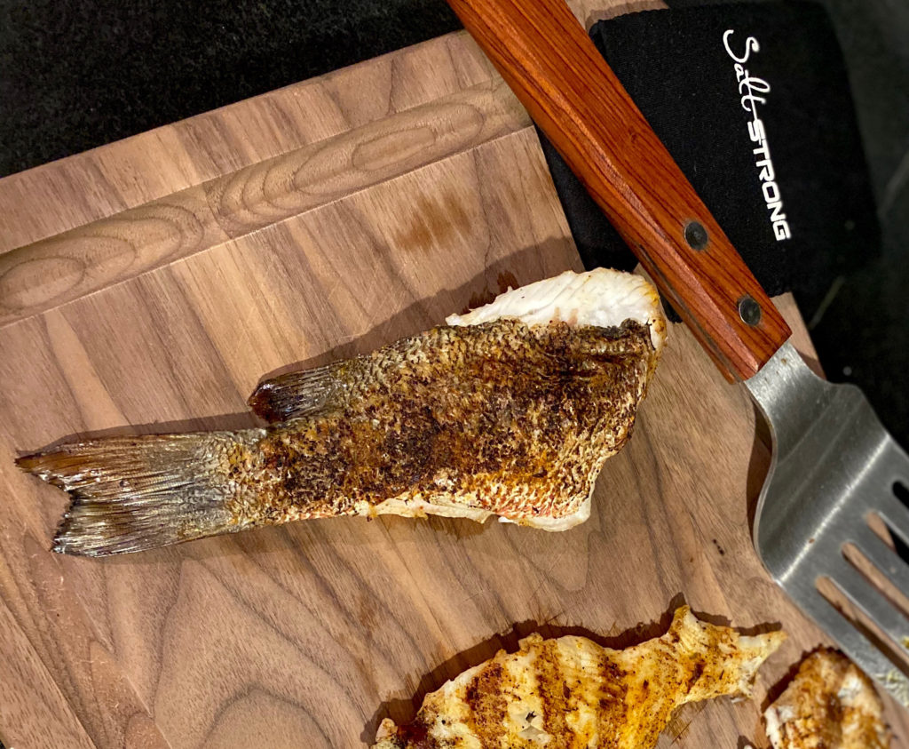 whole cooked mangrove snapper